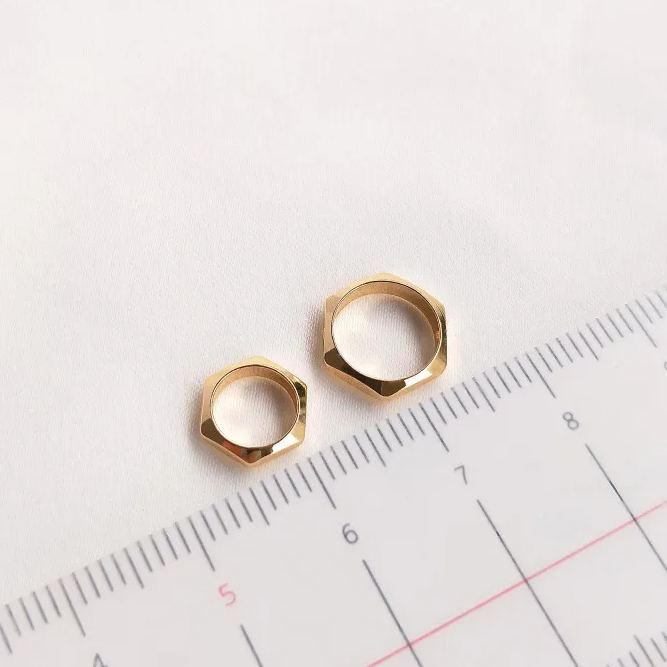 14k Gold Hexagon Ferrule Beads