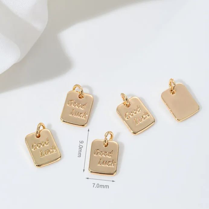14k Gold Lettered Charm Pendant for Jewelry DIY Multiple style