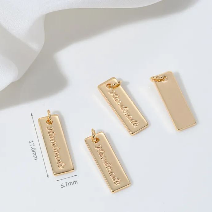 14k Gold Lettered Charm Pendant for Jewelry DIY Multiple style