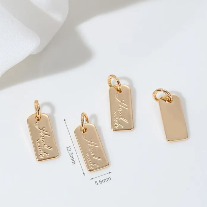 14k Gold Lettered Charm Pendant for Jewelry DIY Multiple style