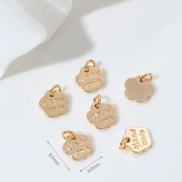 14k Gold Lettered Charm Pendant for Jewelry DIY Multiple style