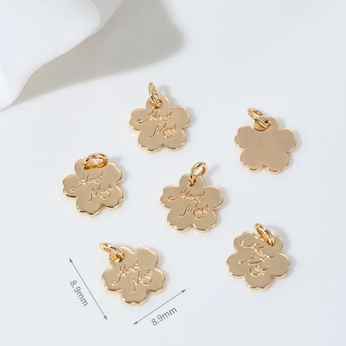 14k Gold Lettered Charm Pendant for Jewelry DIY Multiple style