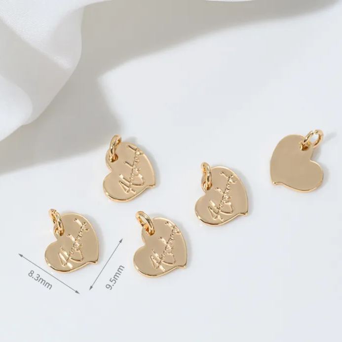 14k Gold Lettered Charm Pendant for Jewelry DIY Multiple style