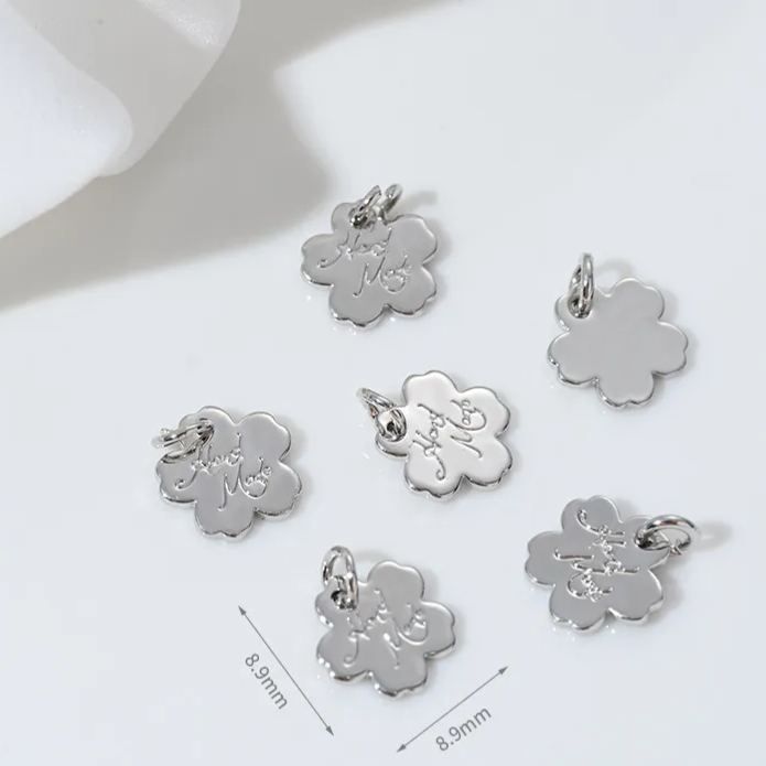 14k Gold Lettered Charm Pendant for Jewelry DIY Multiple style