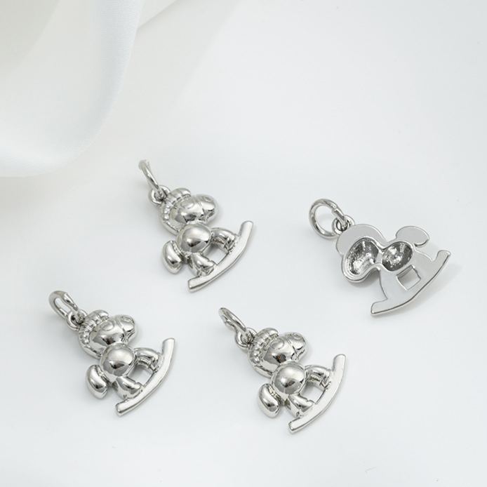 Gold Plated Cute Engraved Animal Pendant Jewelry Charms for DIY