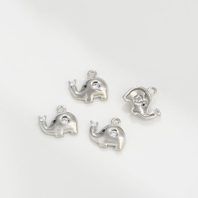 Gold Plated Cute Engraved Animal Pendant Jewelry Charms for DIY