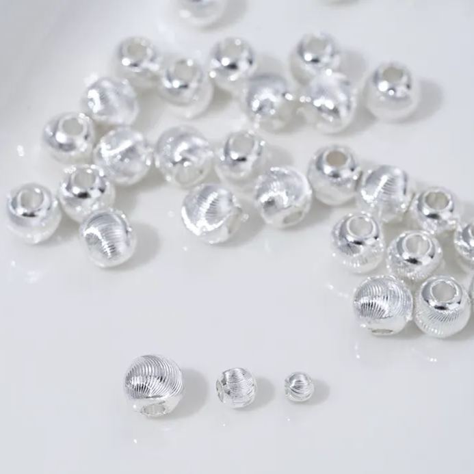 Gold Plated Cat's Eye Spiral Grain Round Beads 3-10mm 10PCS