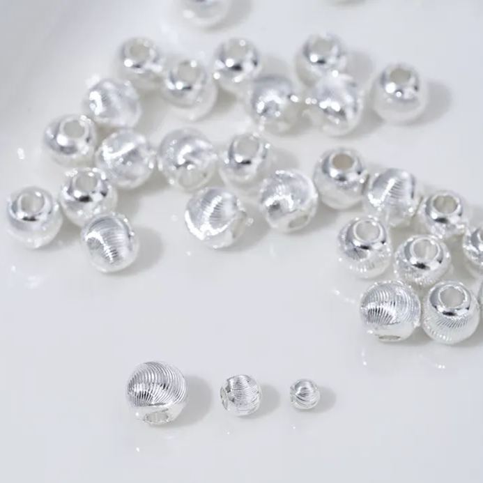 Gold Plated Cat's Eye Spiral Grain Round Beads 3-10mm 10PCS