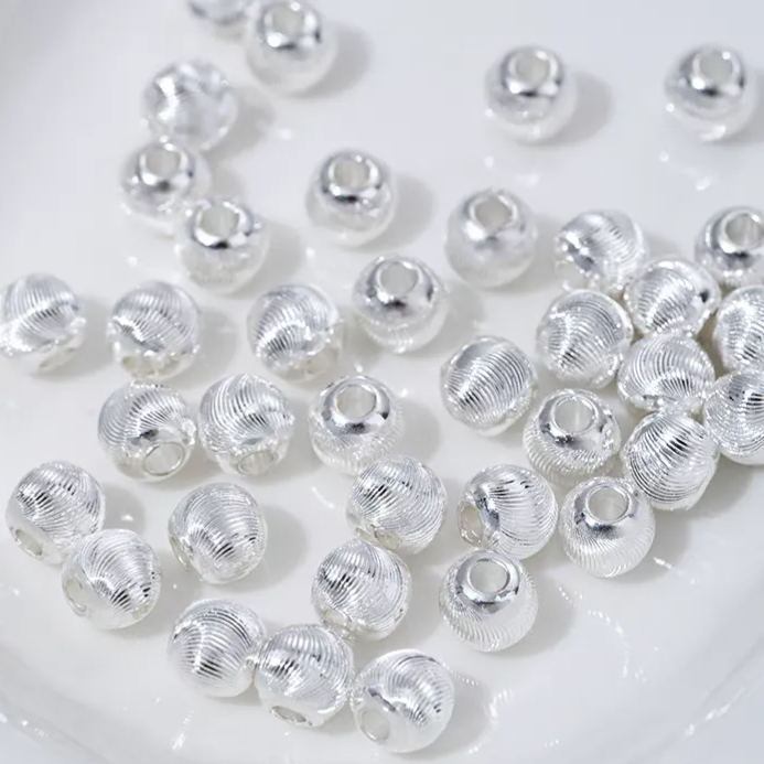 Gold Plated Cat's Eye Spiral Grain Round Beads 3-10mm 10PCS