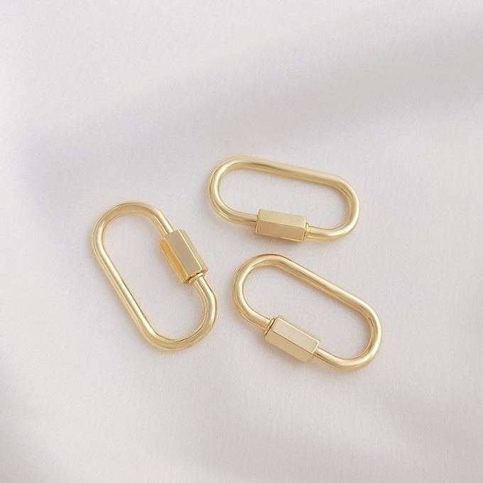 Gold Plated Brass Retractable Clasp Screw Clasp Multiple Shape DIY Jewellry Making Finding