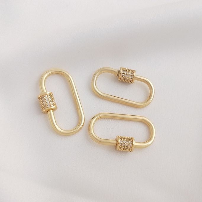 Gold Plated Brass Retractable Clasp Screw Clasp Multiple Shape DIY Jewellry Making Finding