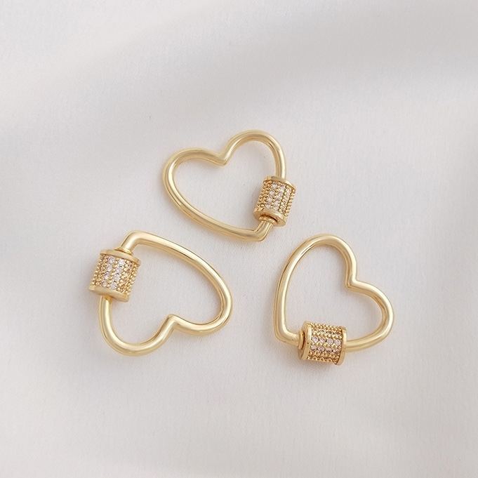 Gold Plated Brass Retractable Clasp Screw Clasp Multiple Shape DIY Jewellry Making Finding