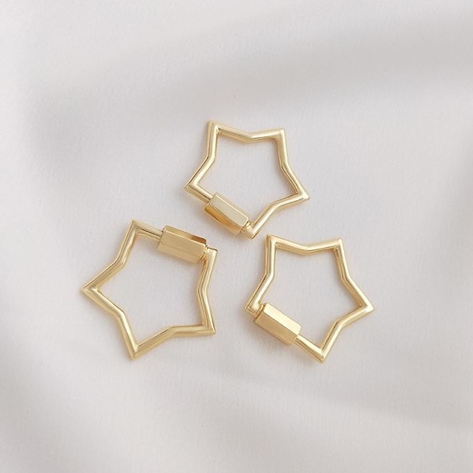 Gold Plated Brass Retractable Clasp Screw Clasp Multiple Shape DIY Jewellry Making Finding