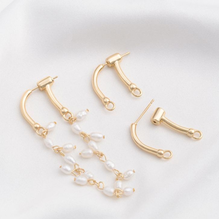 Ornamented Earrings Posts Accessory for Earrings Making