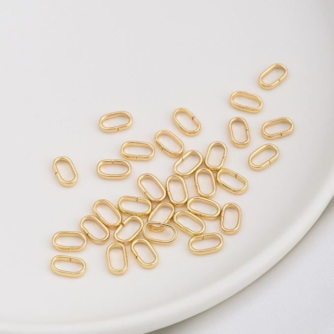 Gold Plated Copper Oval Opening Ring Jumping Ring Accessory 10pcs for Jewelry Making