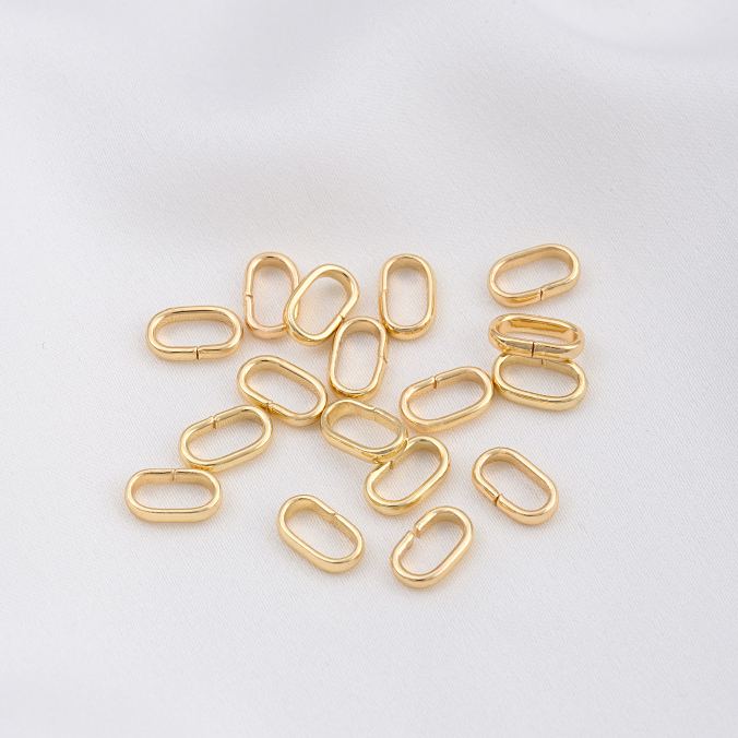 Gold Plated Copper Oval Opening Ring Jumping Ring Accessory 10pcs for Jewelry Making