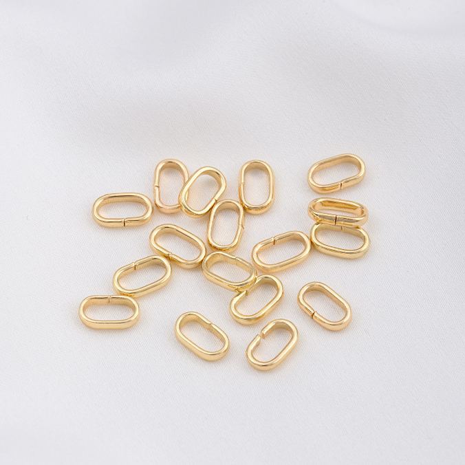 Gold Plated Copper Oval Opening Ring Jumping Ring Accessory 10pcs for Jewelry Making