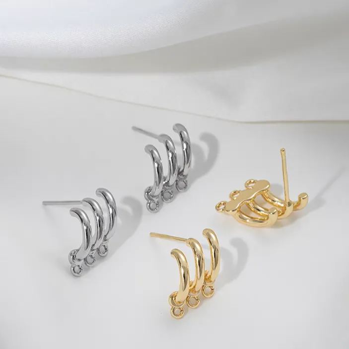 Ornamented Earrings Posts Accessory for Earrings Making