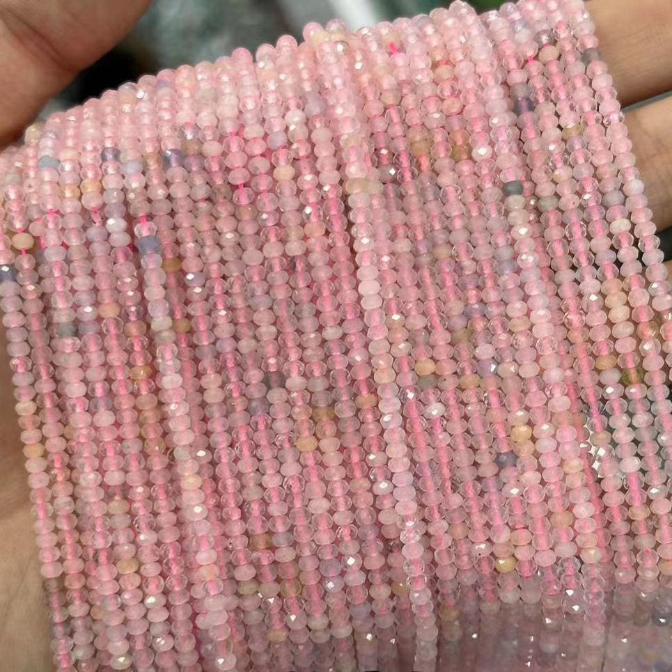 2*3mm 3*4mm Natural Gemstone Faceted Wheel Beads Strand for Jewelry DIY