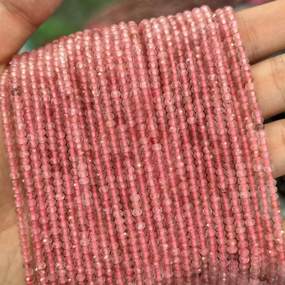 2*3mm 3*4mm Natural Gemstone Faceted Wheel Beads Strand for Jewelry DIY