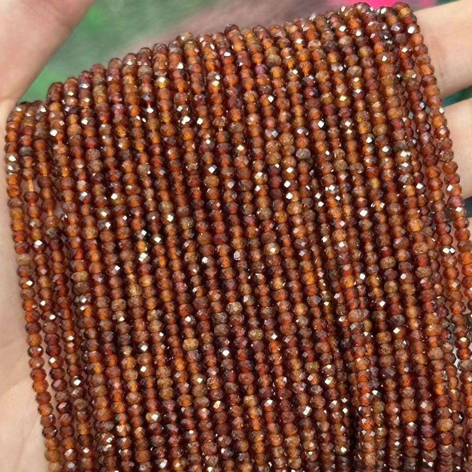 2*3mm 3*4mm Natural Gemstone Faceted Wheel Beads Strand for Jewelry DIY