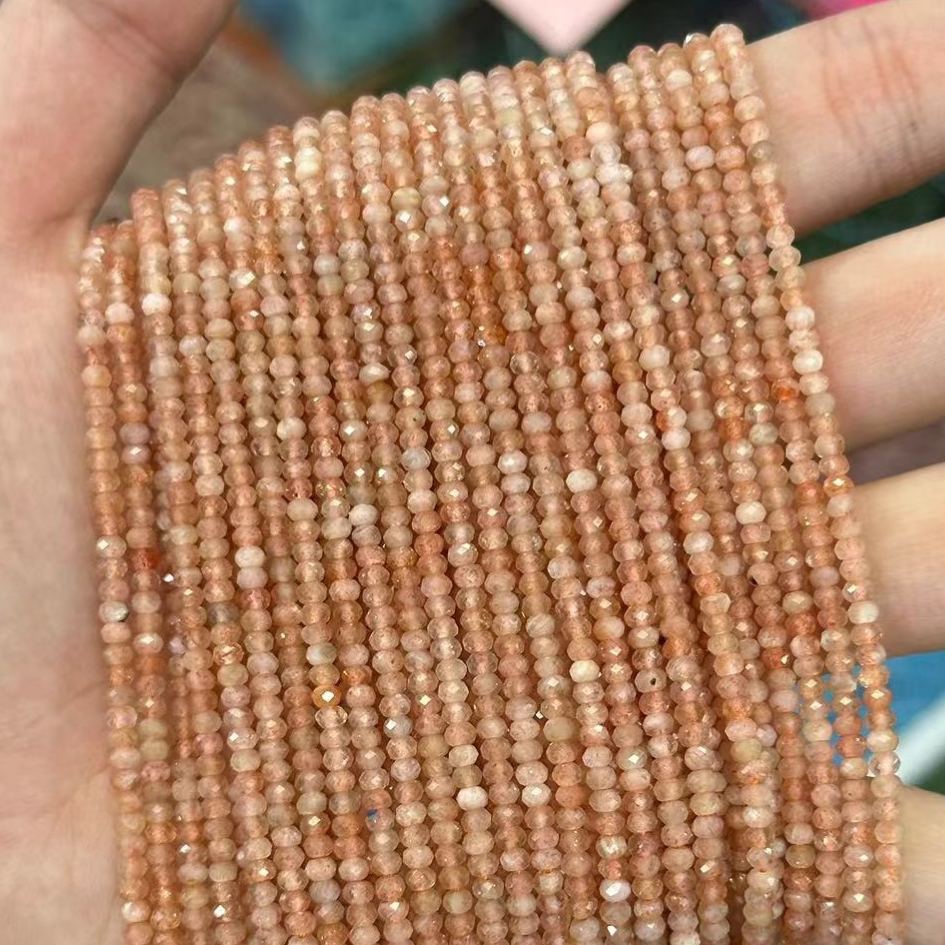 2*3mm 3*4mm Natural Gemstone Faceted Wheel Beads Strand for Jewelry DIY