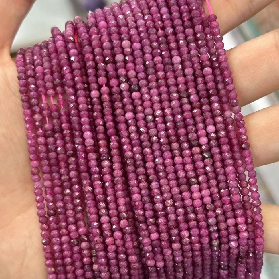 2*3mm 3*4mm Natural Gemstone Faceted Wheel Beads Strand for Jewelry DIY