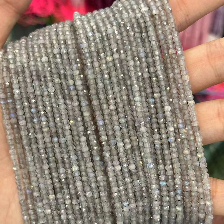 2*3mm 3*4mm Natural Gemstone Faceted Wheel Beads Strand for Jewelry DIY