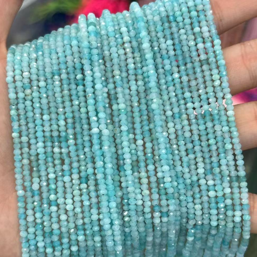 2*3mm 3*4mm Natural Gemstone Faceted Wheel Beads Strand for Jewelry DIY