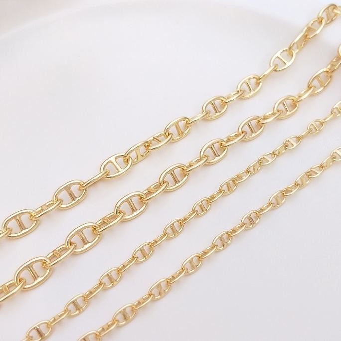 Gold Plated Decor Thick Chain for Jewelry DIY 50cm Multiple Style