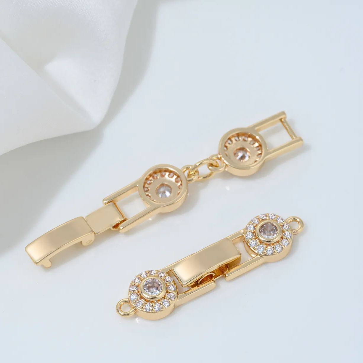 Gorgeous Colored Cubic Zirconia Inlaid Buckle Jewelry Clasp for Beading Jewelry
