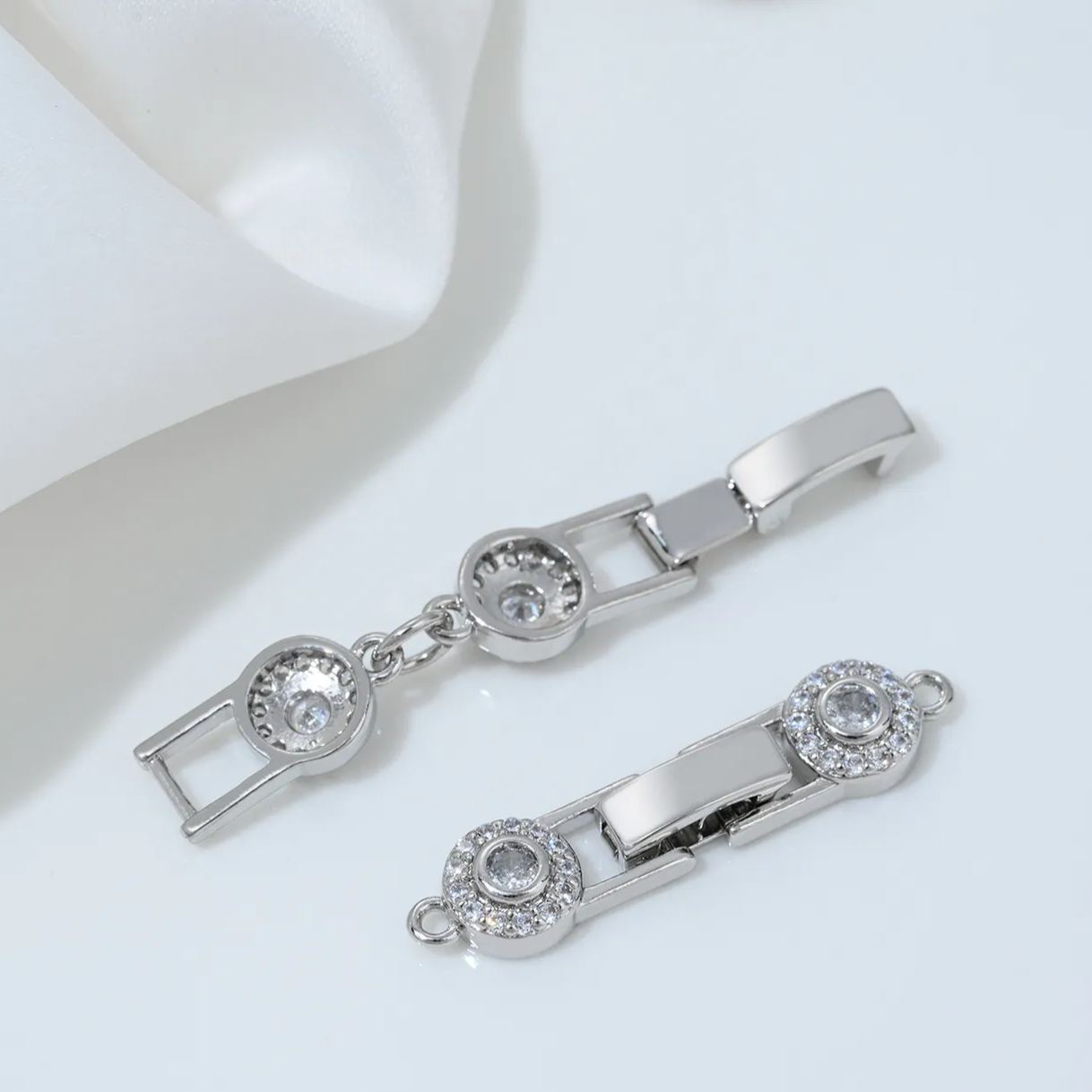 Gorgeous Colored Cubic Zirconia Inlaid Buckle Jewelry Clasp for Beading Jewelry