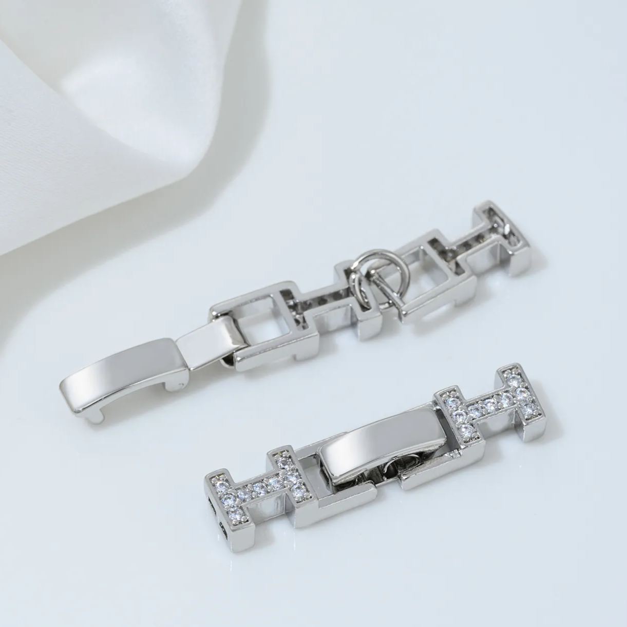 Gorgeous Colored Cubic Zirconia Inlaid Buckle Jewelry Clasp for Beading Jewelry
