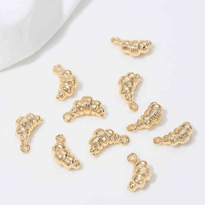 Gold Plated Cake Cookie Pendant Afternoon Tea Theme Charms for DIY