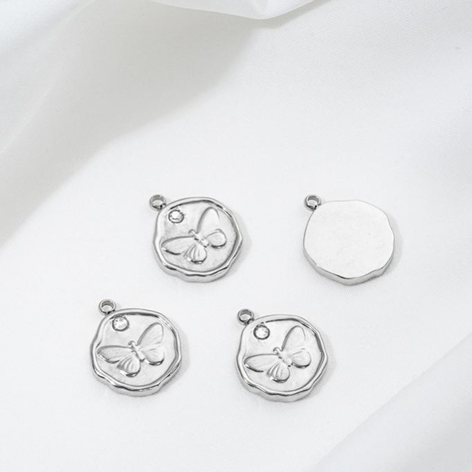 Non-Faded Geometric Titanium Steel Charms Jewelry Pendant for DIY Multiple Style