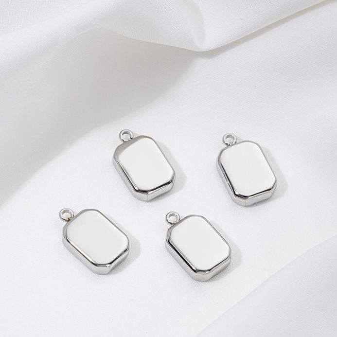 Non-Faded Geometric Titanium Steel Charms Jewelry Pendant for DIY Multiple Style