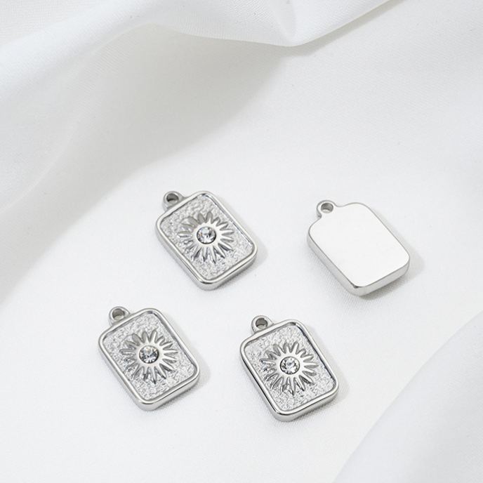 Non-Faded Geometric Titanium Steel Charms Jewelry Pendant for DIY Multiple Style