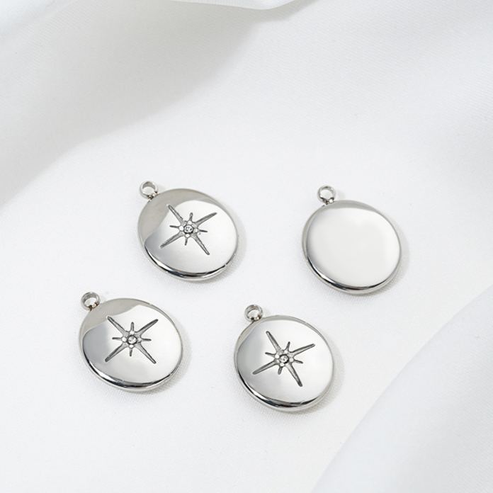 Non-Faded Geometric Titanium Steel Charms Jewelry Pendant for DIY Multiple Style