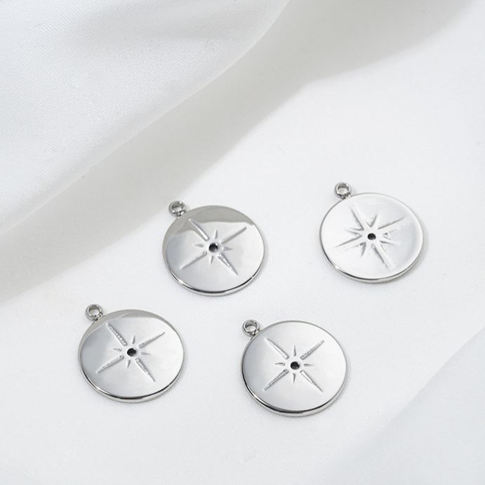 Non-Faded Geometric Titanium Steel Charms Jewelry Pendant for DIY Multiple Style