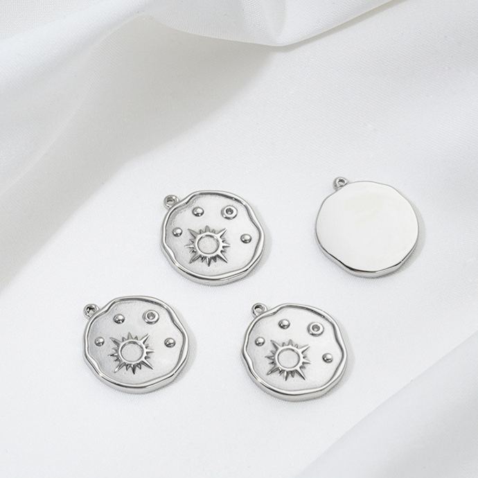Non-Faded Geometric Titanium Steel Charms Jewelry Pendant for DIY Multiple Style