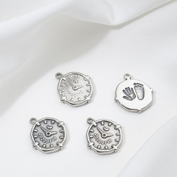 Non-Faded Geometric Titanium Steel Charms Jewelry Pendant for DIY Multiple Style