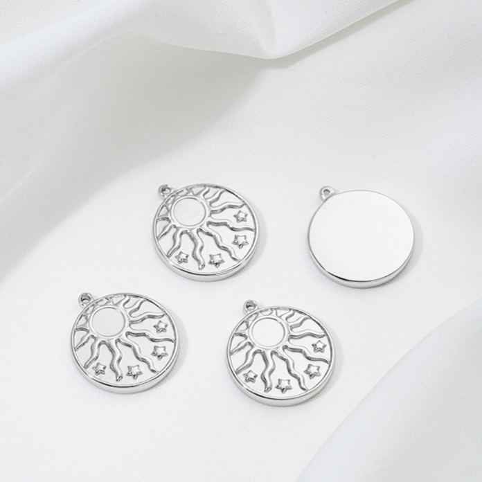 Non-Faded Geometric Titanium Steel Charms Jewelry Pendant for DIY Multiple Style