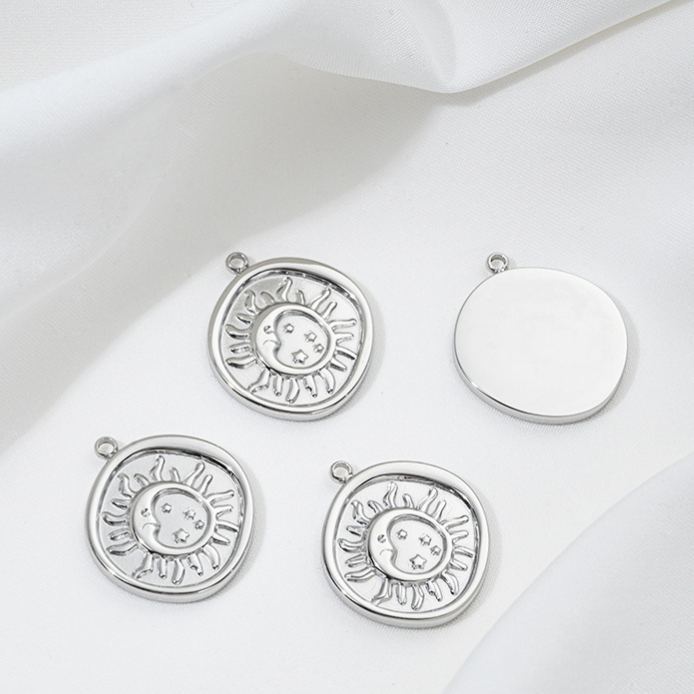 Non-Faded Geometric Titanium Steel Charms Jewelry Pendant for DIY Multiple Style