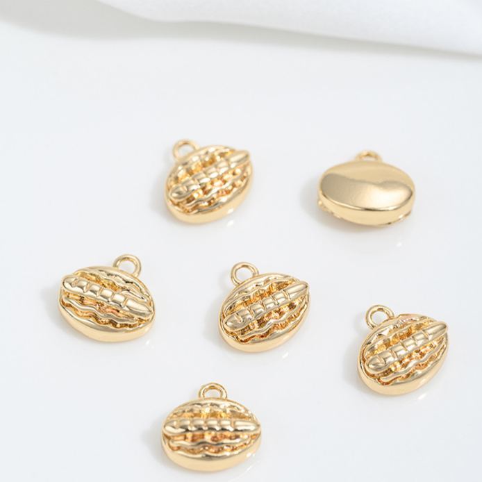 Gold Plated Cake Cookie Pendant Afternoon Tea Theme Charms for DIY