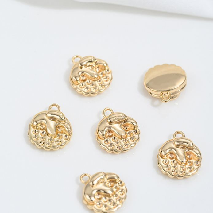 Gold Plated Cake Cookie Pendant Afternoon Tea Theme Charms for DIY