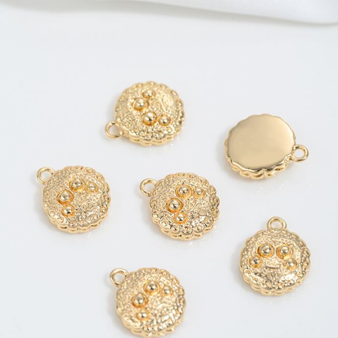 Gold Plated Cake Cookie Pendant Afternoon Tea Theme Charms for DIY