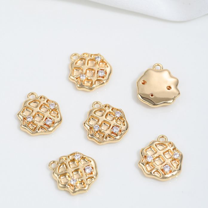 Gold Plated Cake Cookie Pendant Afternoon Tea Theme Charms for DIY