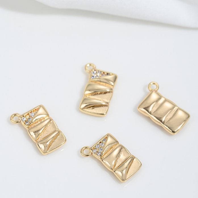 Gold Plated Cake Cookie Pendant Afternoon Tea Theme Charms for DIY