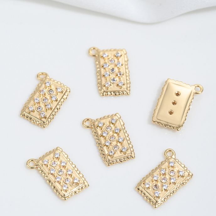 Gold Plated Cake Cookie Pendant Afternoon Tea Theme Charms for DIY