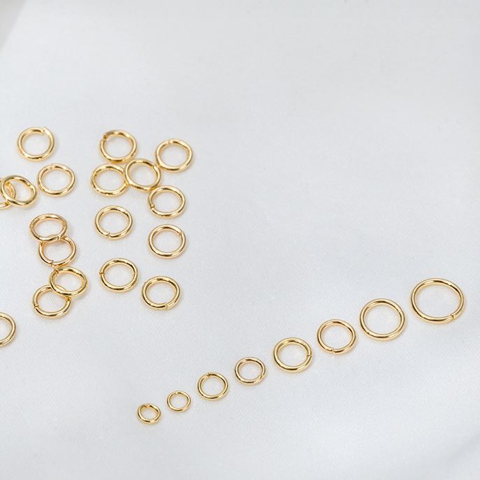 14k Gold Plated Titanium Steel High Hardness Thin Jumping Rings 100pcs